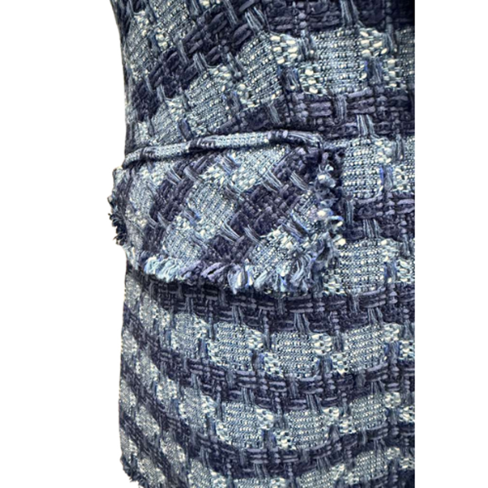 Veronica Beard Blue Multi Tweed Cutaway Dickey Jacket Blazer Size 2 NWT - Picture 5 of 16